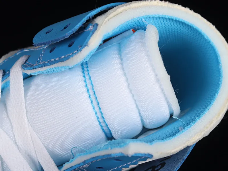 All categories Air Jordan Jordan series basketball shoes Air Jordan 1 High L version Off White x Air Jordan OW AJ1 Joe 1 joint North Carolina blue high-top basketball shoes AQ0818-148
